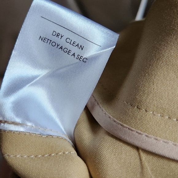 Badgley Mischka Ribbon Waist Ankle Pants Khaki Crop Skinny Work Trouser - Picture 12 of 12